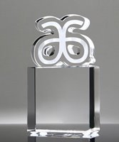 Picture of Custom Shaped Clear Crystal Logo Award