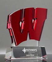 Picture of Custom Crystal Trophy - Red Overlay