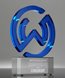 Picture of Custom Blue Crystal Logo Award