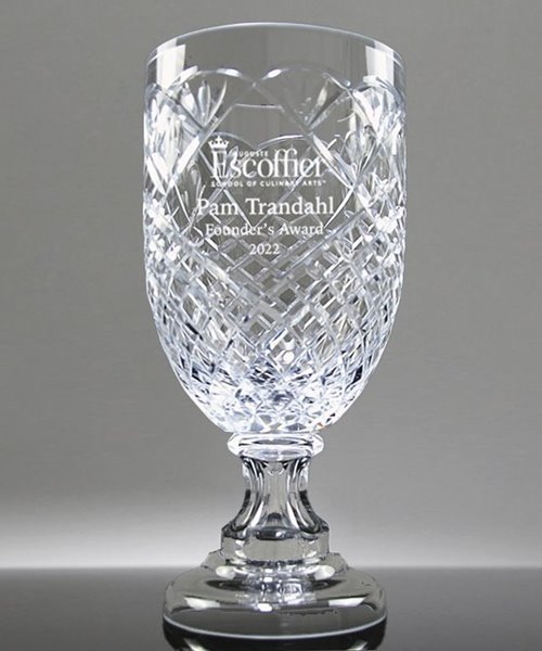 Picture of Medallion Footed Crystal Trophy Vase