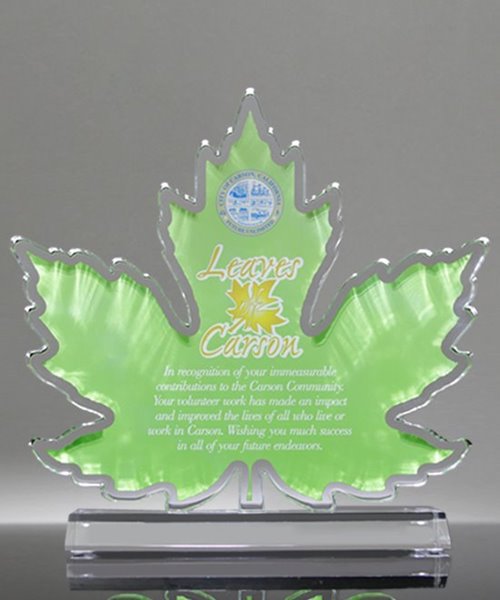 Picture of Acrylic Maple Leaf Trophy - Full Coverage Imprint