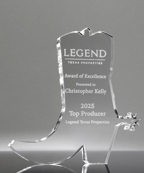 Picture of Cowboy Boot Acrylic Paperweight Award