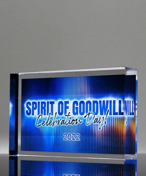 Picture of Straight Edge Acrylic Block Award - Landscape Full Color Imprint