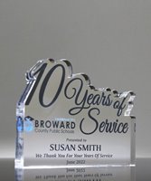 Picture of 10 Years of Service Acrylic Award