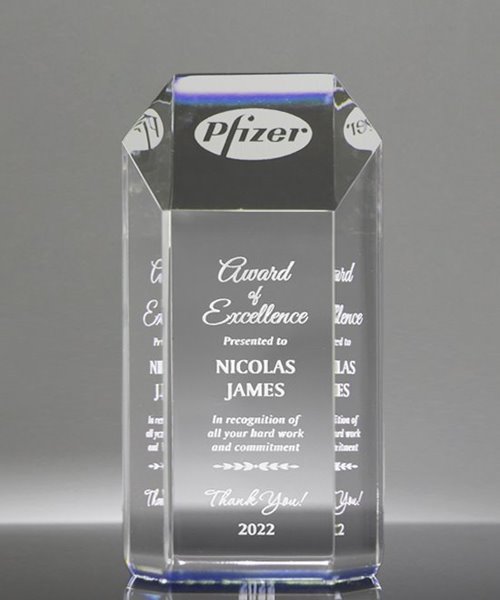 Picture of Ambient Blue Acrylic Hexagon Award