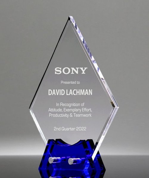 Picture of Sapphire Diamond Acrylic Award