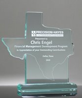 Picture of Custom Jade Acrylic Texas State Shape Award