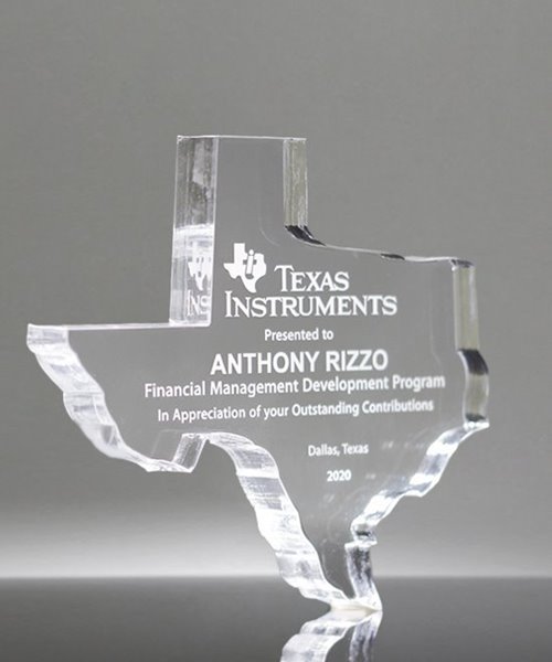 Picture of Clear Acrylic Texas Paperweight