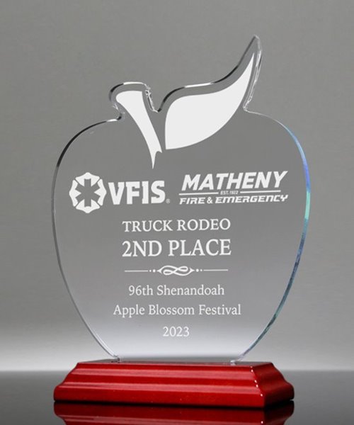 Picture of Acrylic Apple on Rosewood Base Award