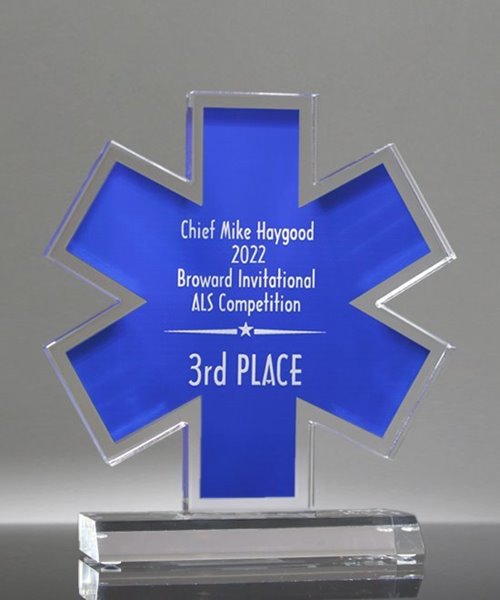 Picture of Star of Life EMS Clear Acrylic Trophy