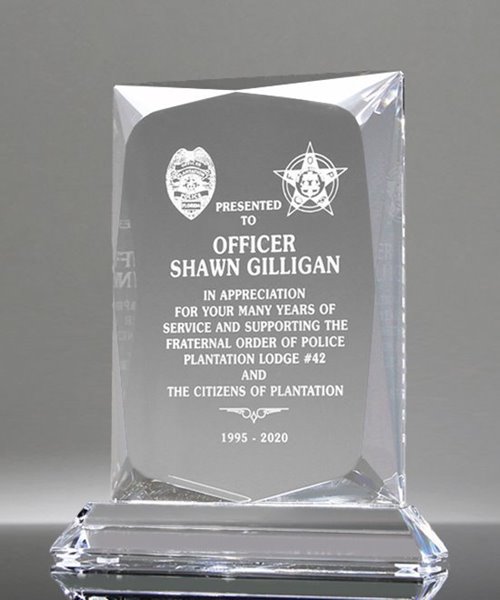 Picture of Police Officer Appreciation Crystal Plaque