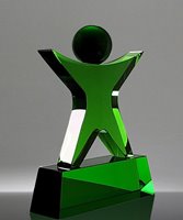 Picture of Custom Green Crystal Starman Trophy