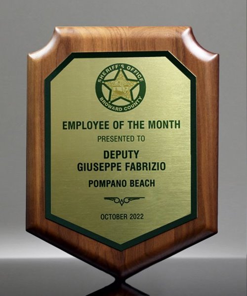 Picture of Employee of the Month Shield Plaque