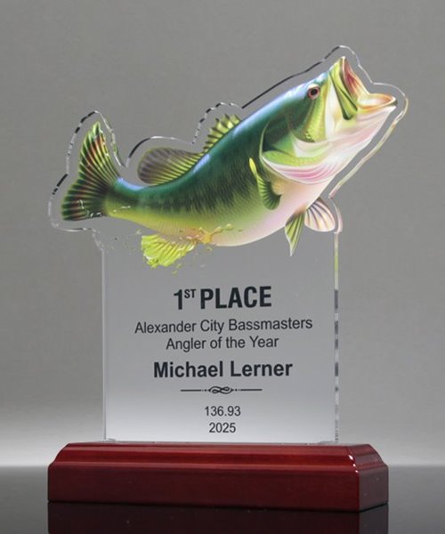 Picture of Bass Fishing Acrylic Trophy