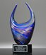 Picture of Blue Dual Rising Art Glass Trophy