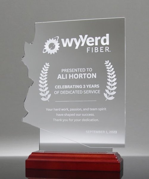 Picture of State of Arizona Acrylic Award - Laser Engraved