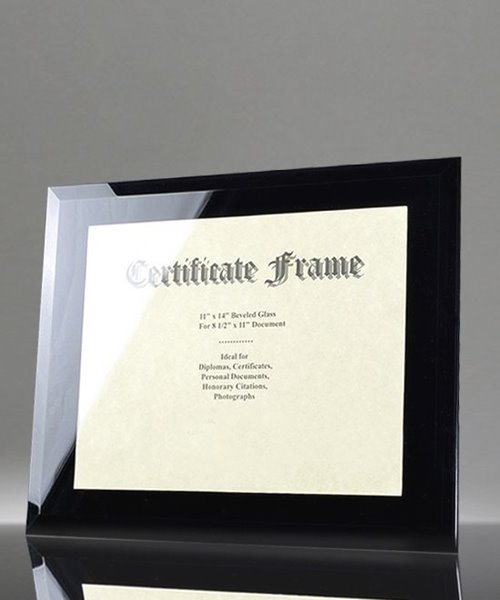 Picture of Black Glass Certificate Frame