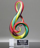 Picture of Rainbow Music Note Art Glass Award