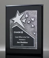 Picture of Black Plaque with Silver Star