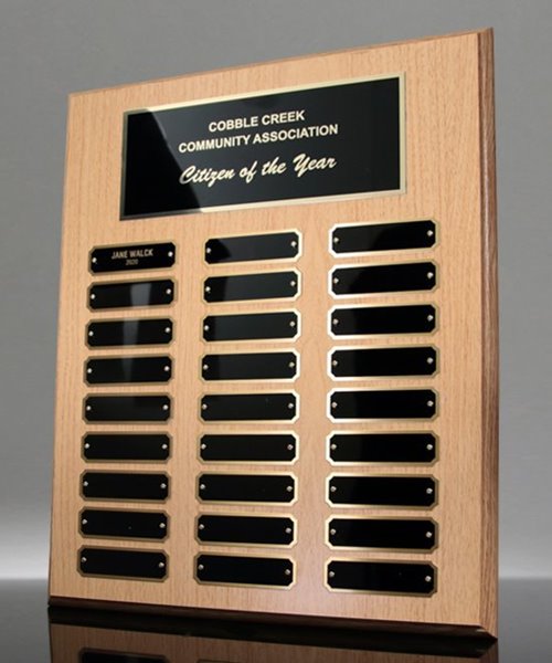 Picture of Oak Finish Perpetual Plaque