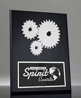 Picture of Silver Gears Award Plaque - Matte Black