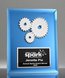 Picture of Silver Gears Glass Plaque - Blue Mirror