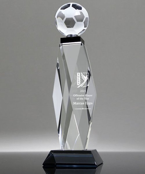 Picture of Champions Obelisk Crystal Soccer Trophy