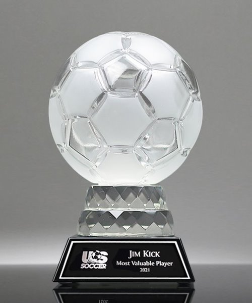 Picture of Top Striker Crystal Soccer Ball Trophy