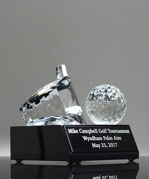 Picture of Crystal Golf Driver & Ball Trophy