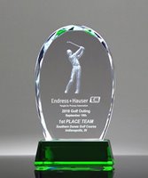 Picture of Golfer 3-D Crystal Trophy