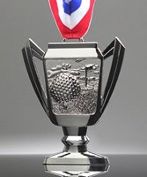 Picture of Golf Trophy Cup Medals - Silver