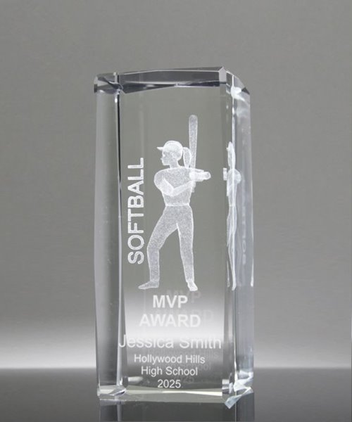 Picture of Softball 3-D Sports Crystal