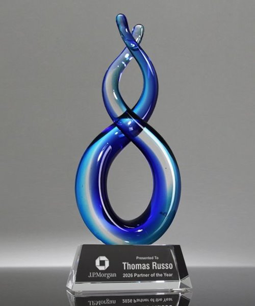 Picture of Sapphire Helix Art Glass Award