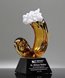 Picture of Golden Wave Art Glass Trophy - Black Base