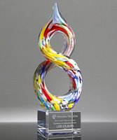 Picture of Infinity Art Glass Trophy