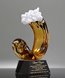 Picture of Golden Wave Art Glass Trophy - Black Base