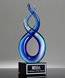 Picture of Deep Blue Helix Art Glass Trophy