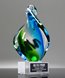 Picture of Symphony Twist Blue Green Art Glass Award