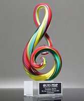 Picture of Rainbow Music Note Art Glass Award