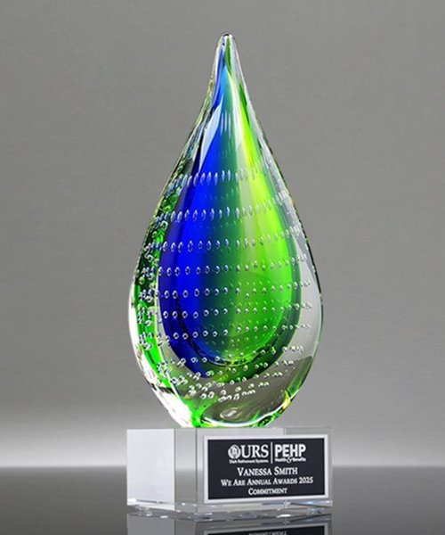 Picture of Cascading Droplet Art Glass Award