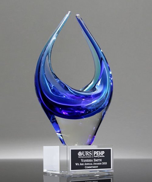 Picture of Sapphire Serenity Art Glass Award