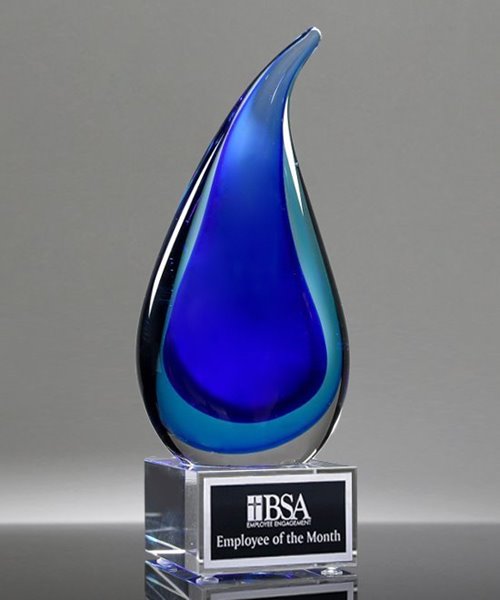 Picture of Art Glass Rain Drop Award