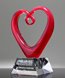 Picture of Artful Heart Red Crystal Award with Clear Base