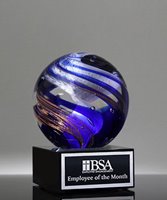 Picture of Helix Globe Art Glass Trophy