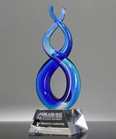 Picture of Sapphire Ascent Helix Art Glass Award