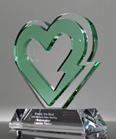 Picture of Custom Crystal Lightning Bolt Heart Award