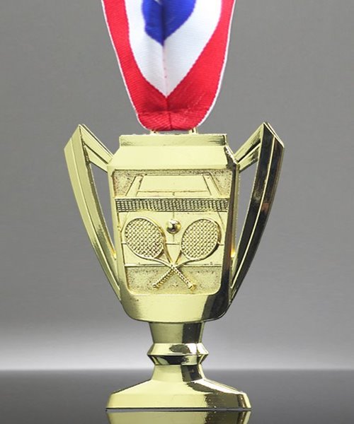 Picture of Tennis Trophy Cup Medals - Gold Tone