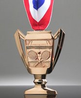 Picture of Tennis Trophy Cup Medals - Bronze Tone