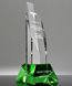 Picture of Executive Octagon Tower Crystal Award - Green Base