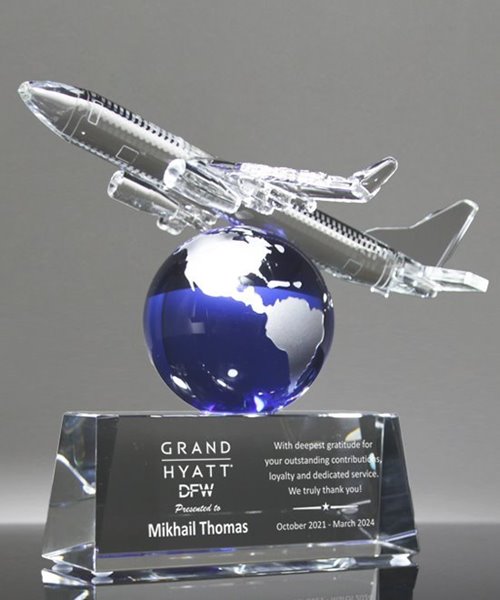 Picture of Globe Jetsetter Crystal Airplane Trophy